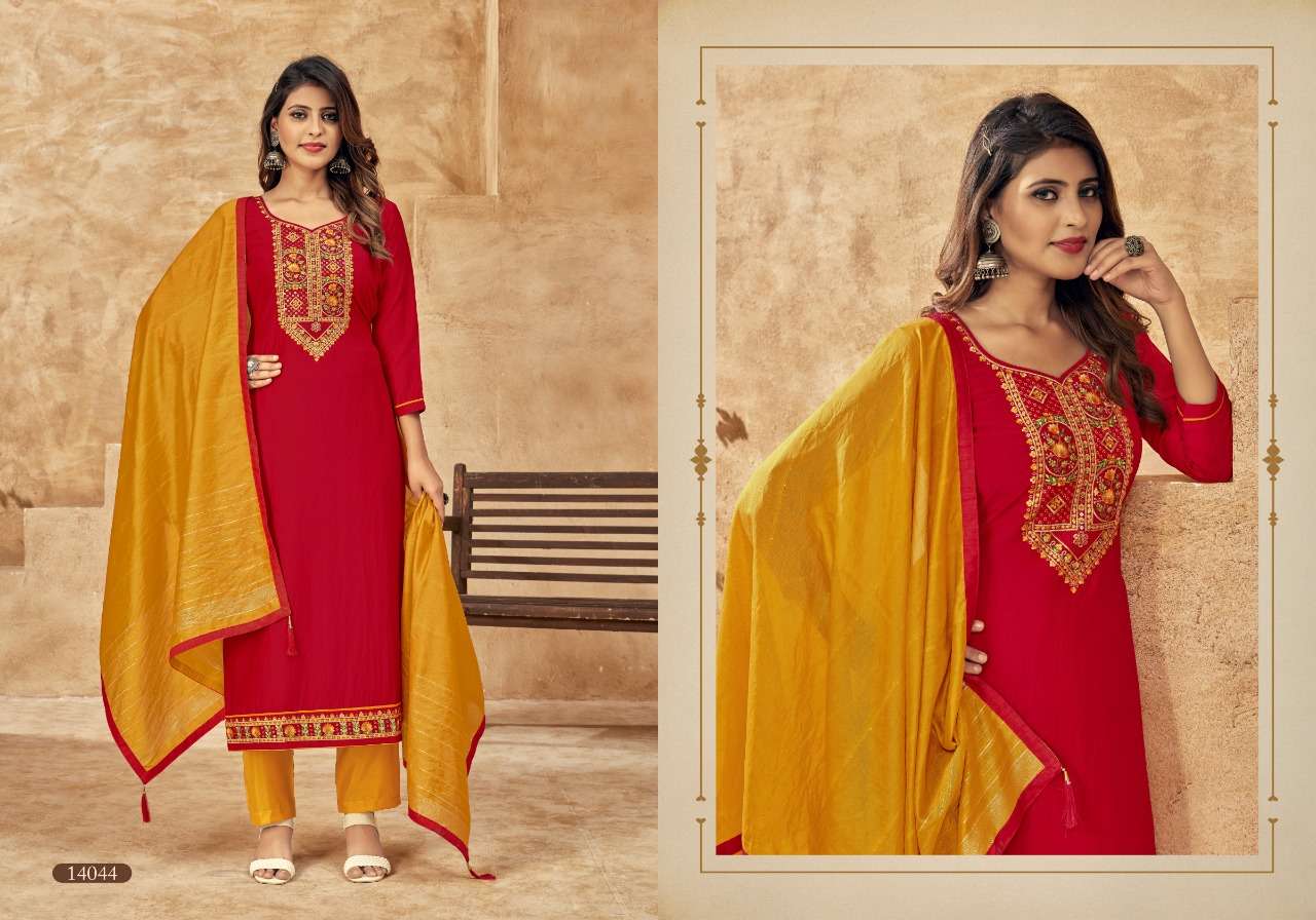 Panch Ratna One Plus Catalog Silk Attractive Dress Materials Wholesale