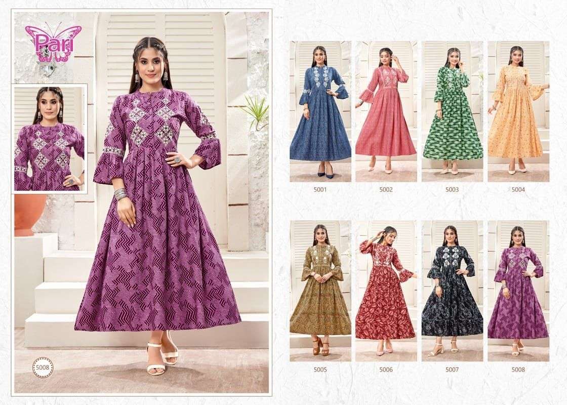 Pari Duster Catalog Rayon Wholesale Anarkali Kurtis