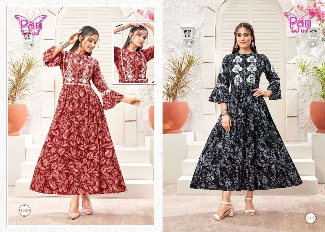 Pari Duster Catalog Rayon Wholesale Anarkali Kurtis