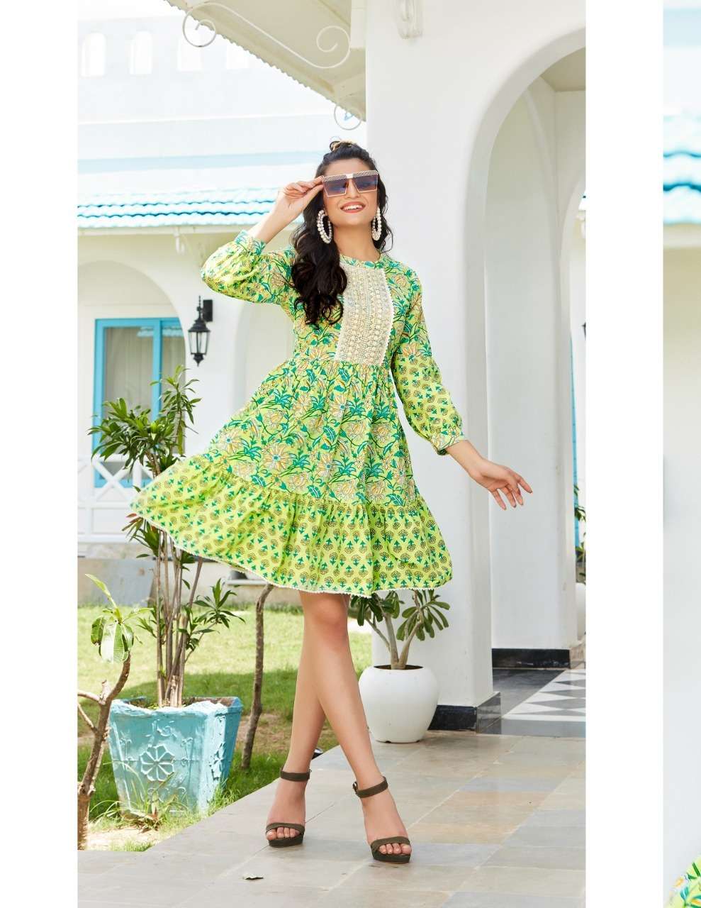 parina 100 miles 01-04 series designer casual short kurti at wholesale  price surat gujarat