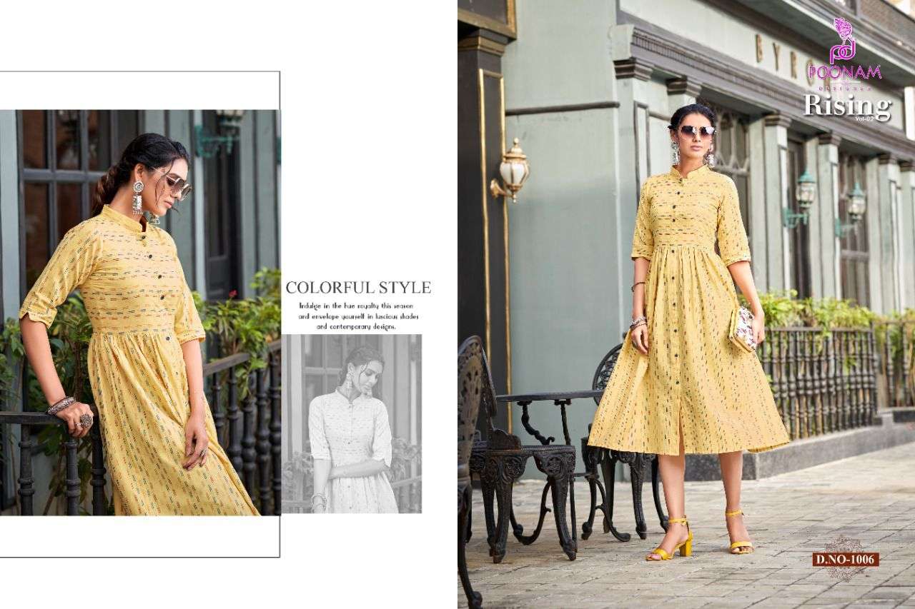 Poonam Rising Vol 2 Catalog Cotton Party Wear Gown Style kurtis