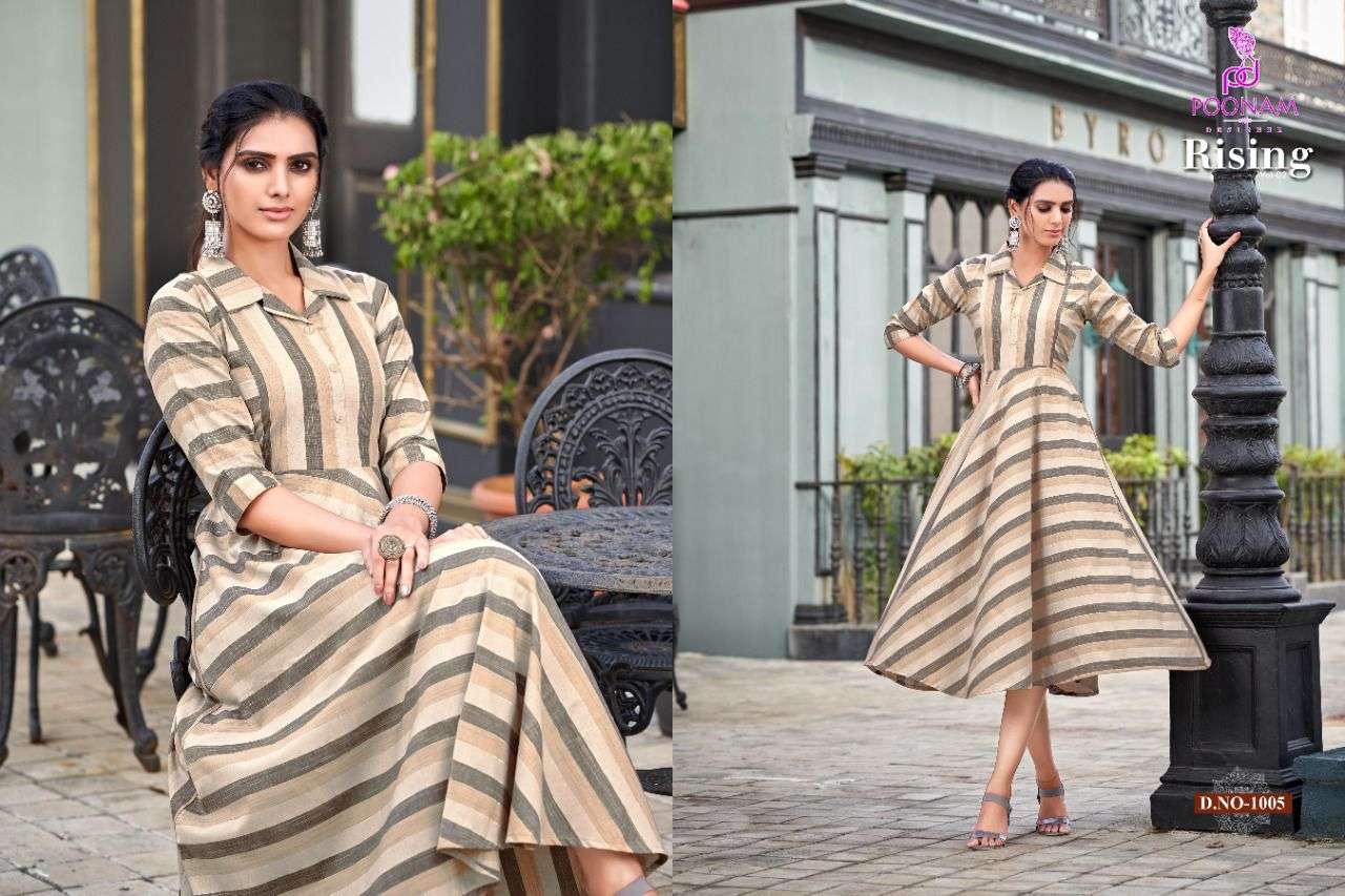 Poonam Rising Vol 2 Catalog Cotton Party Wear Gown Style kurtis
