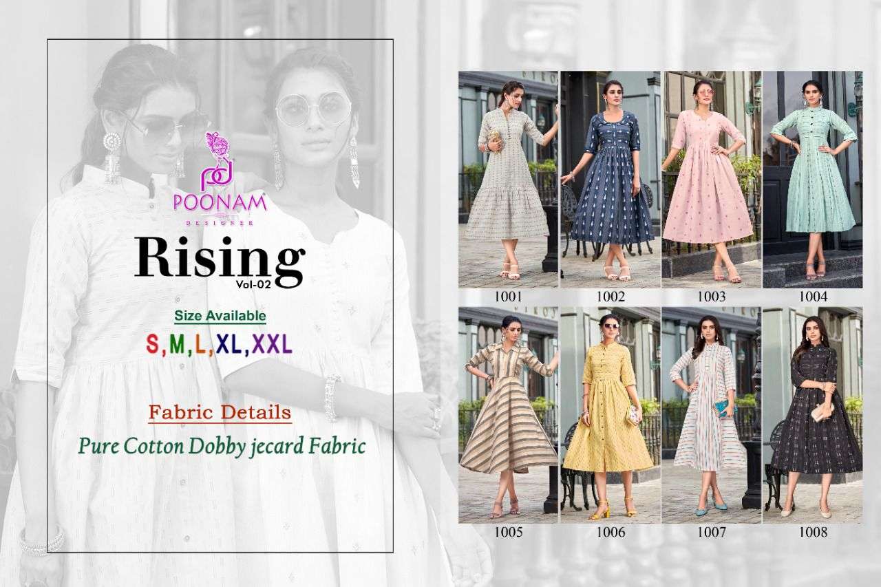 Poonam Rising Vol 2 Catalog Cotton Party Wear Gown Style kurtis