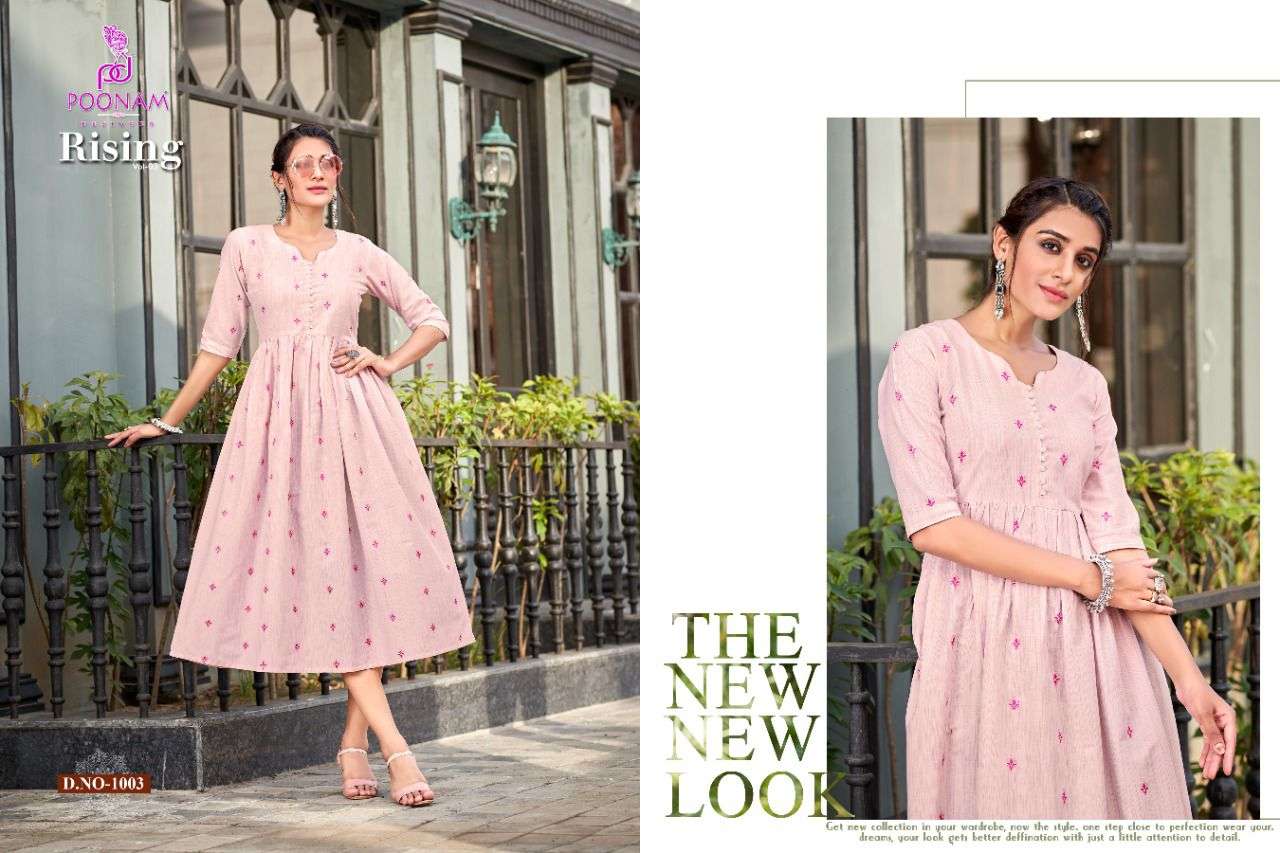 Poonam Rising Vol 2 Catalog Cotton Party Wear Gown Style kurtis