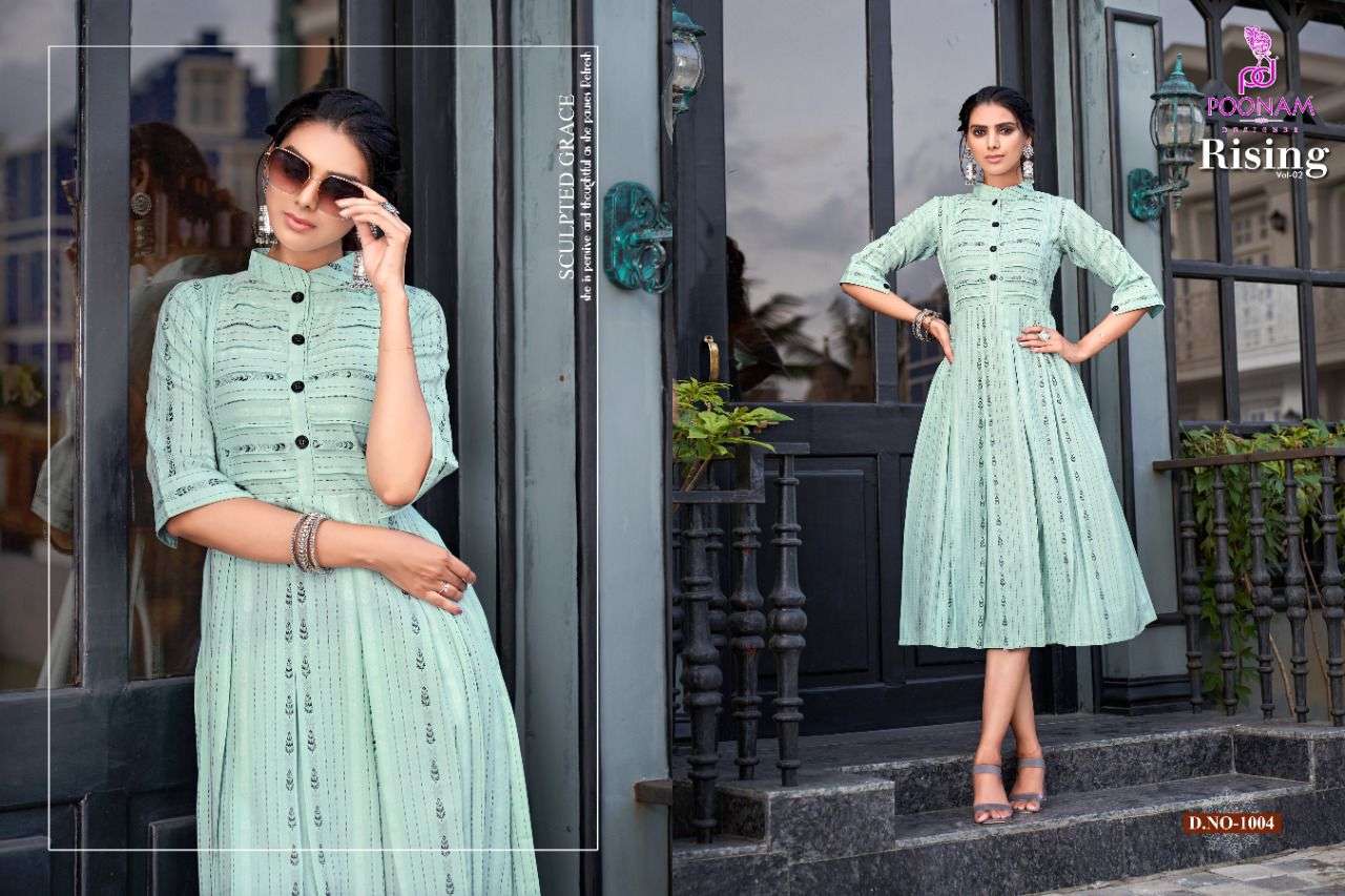 Poonam Rising Vol 2 Catalog Cotton Party Wear Gown Style kurtis