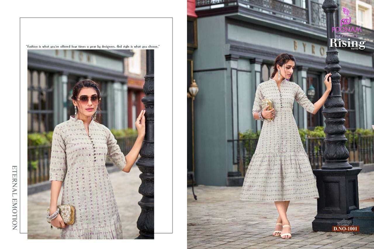 Poonam Rising Vol 2 Catalog Cotton Party Wear Gown Style kurtis
