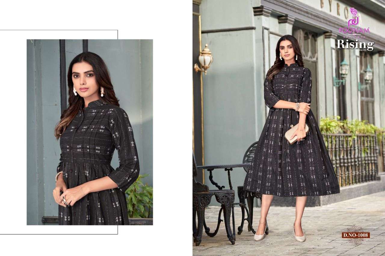 Poonam Rising Vol 2 Catalog Cotton Party Wear Gown Style kurtis