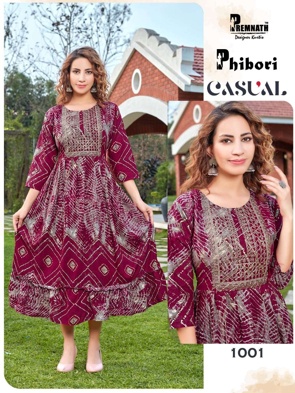Premnath Phibori Catalog Party Wear Anarkali Kurtis Wholesale