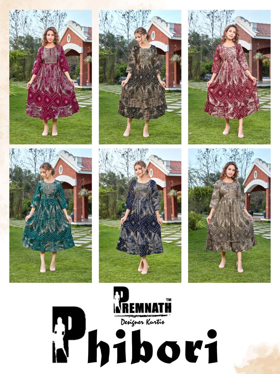 Premnath Phibori Catalog Party Wear Anarkali Kurtis Wholesale