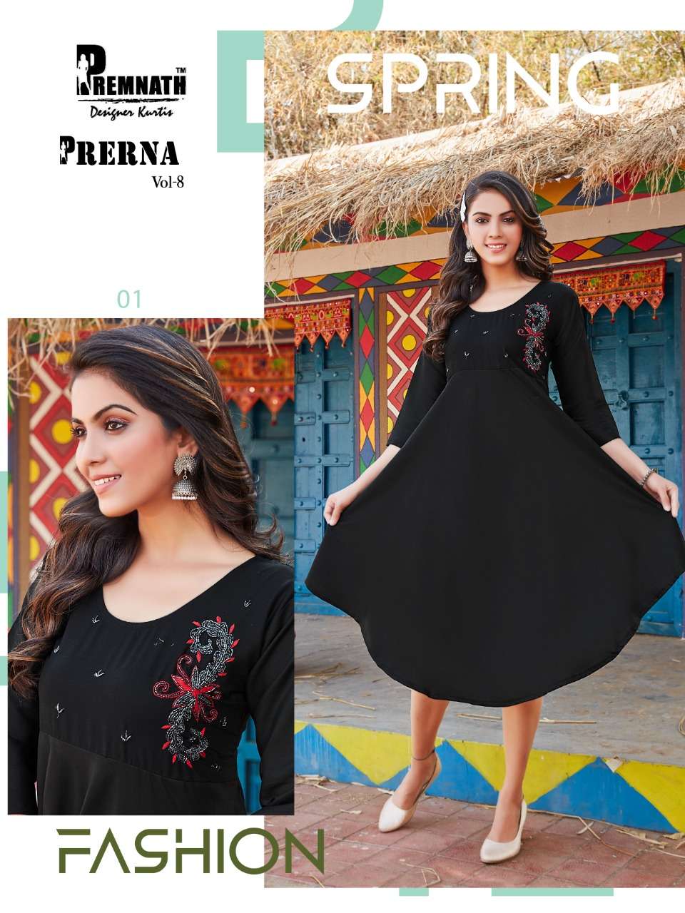 Premnath Prerna Vol 8 Catalog Rayon Regular Wear Kurtis Wholesale