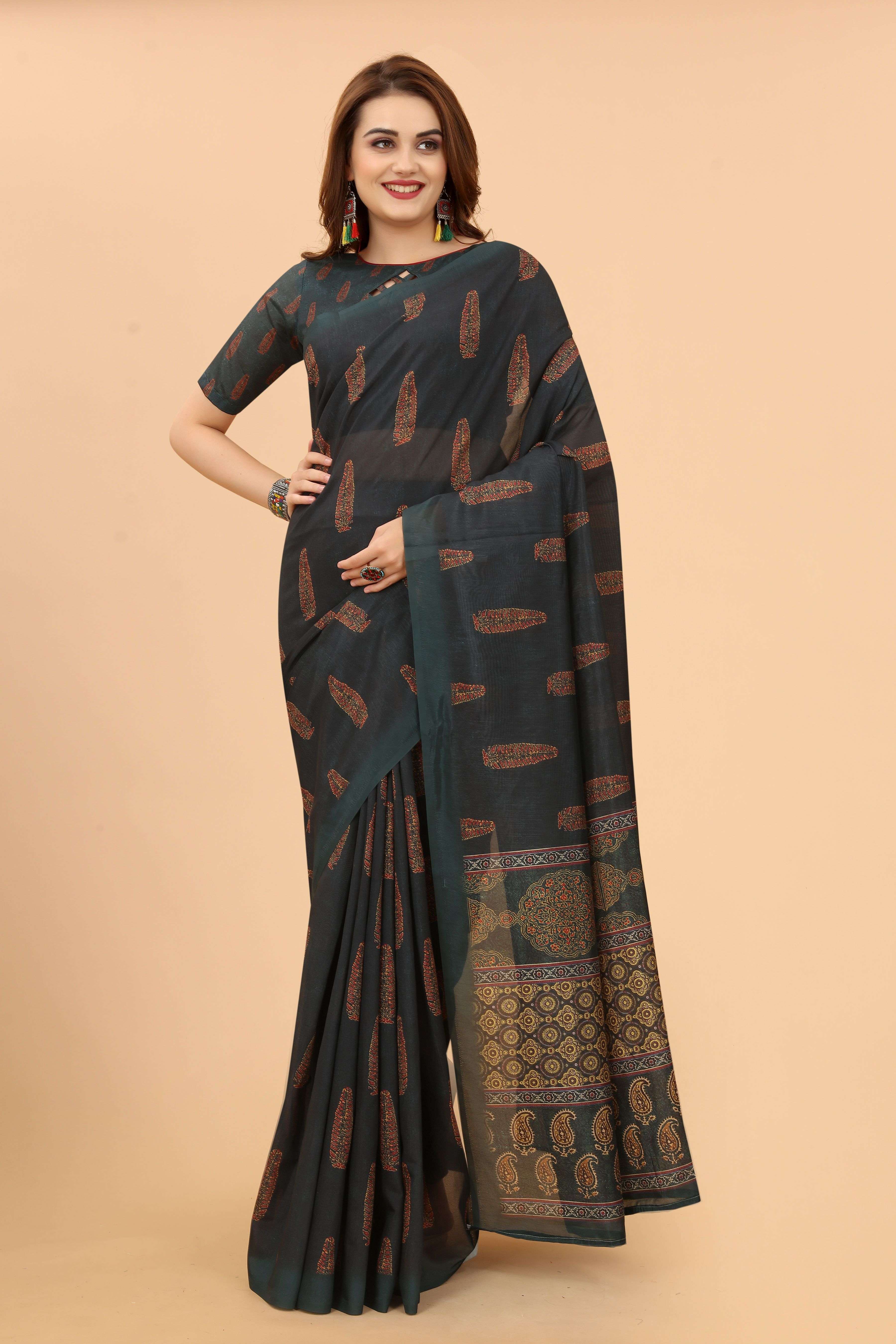 Printed Cotton Sarees SSB-2 from wholesale catalog