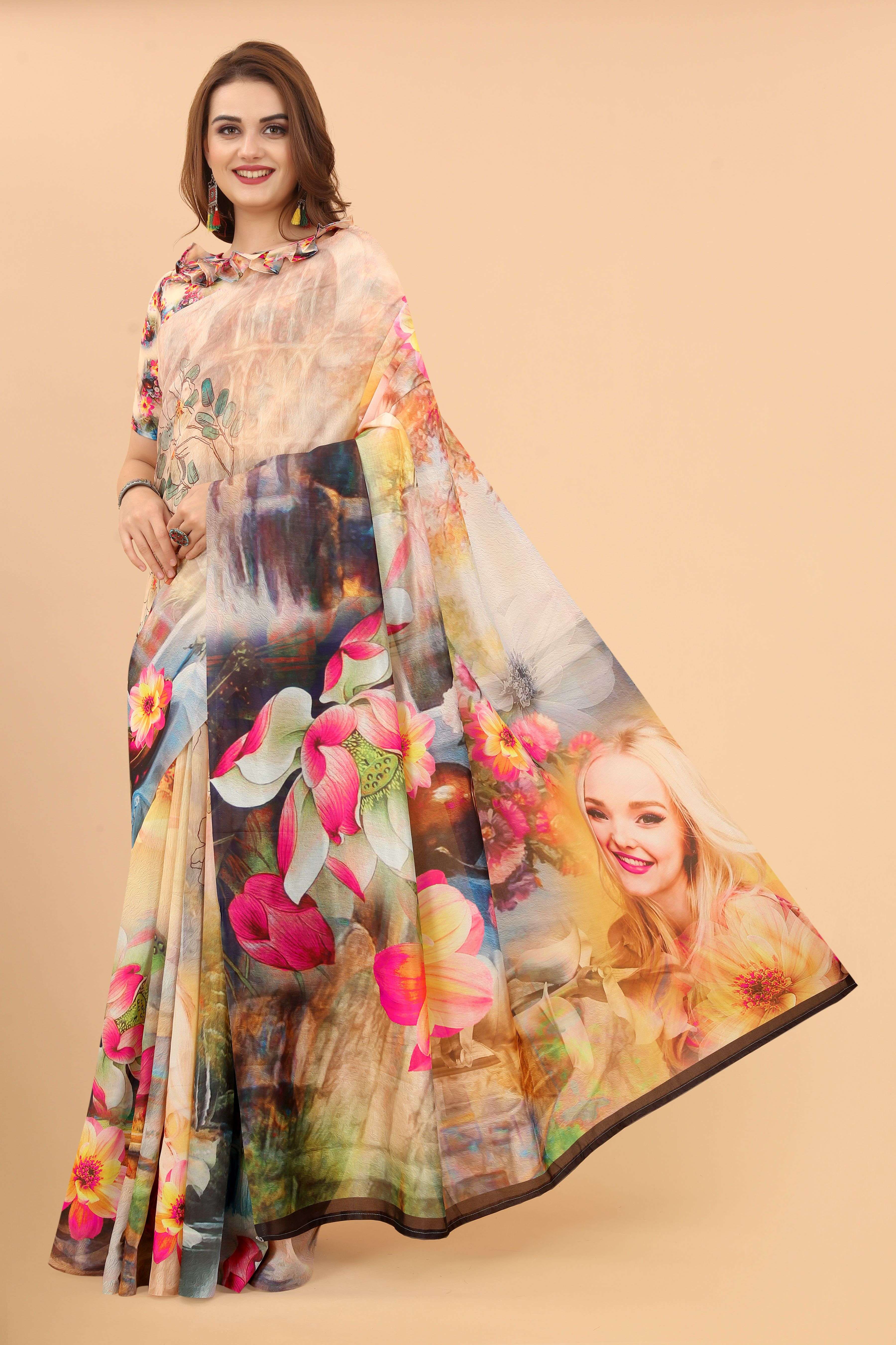 Printed Cotton Sarees SSB-2 from wholesale catalog