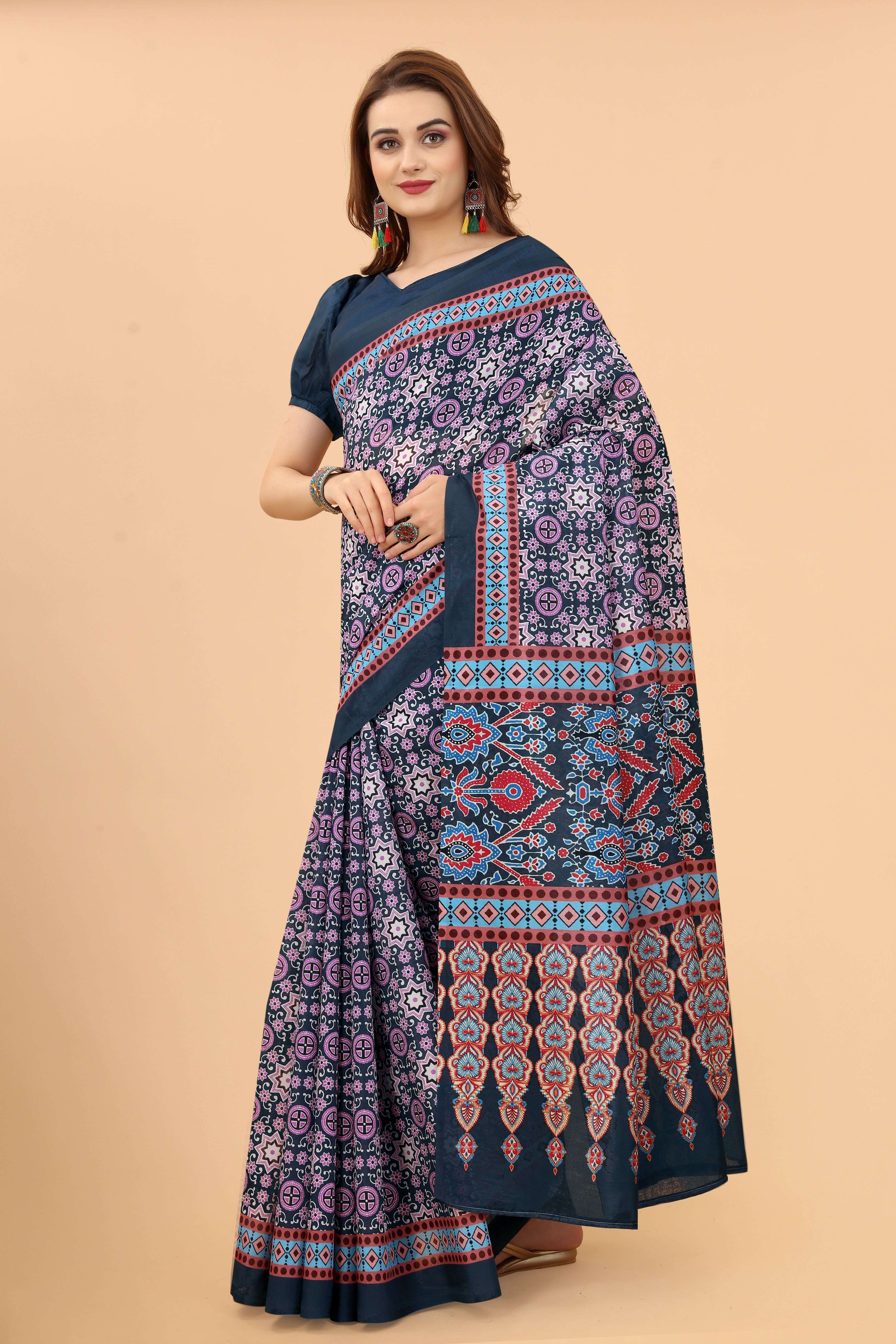 Printed Cotton Sarees SSB-2 from wholesale catalog