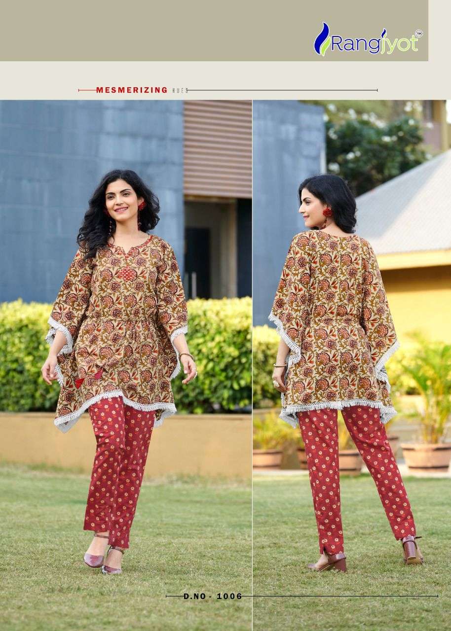 Rangjyot Eliza Catalog Stylish printed Kaptan With Pent