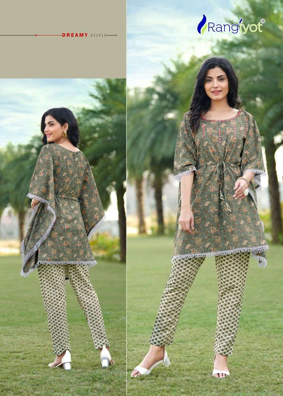 Rangjyot Eliza Catalog Stylish printed Kaptan With Pent