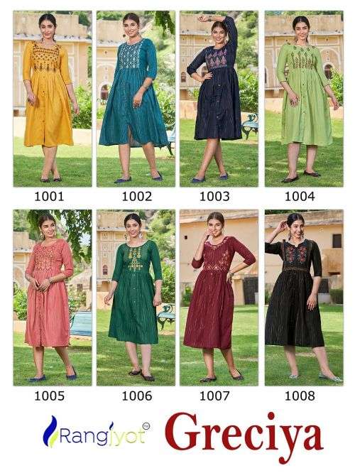 Rangjyot Greciya Vol 2 Catalog Fancy Wear Designer Kurtis