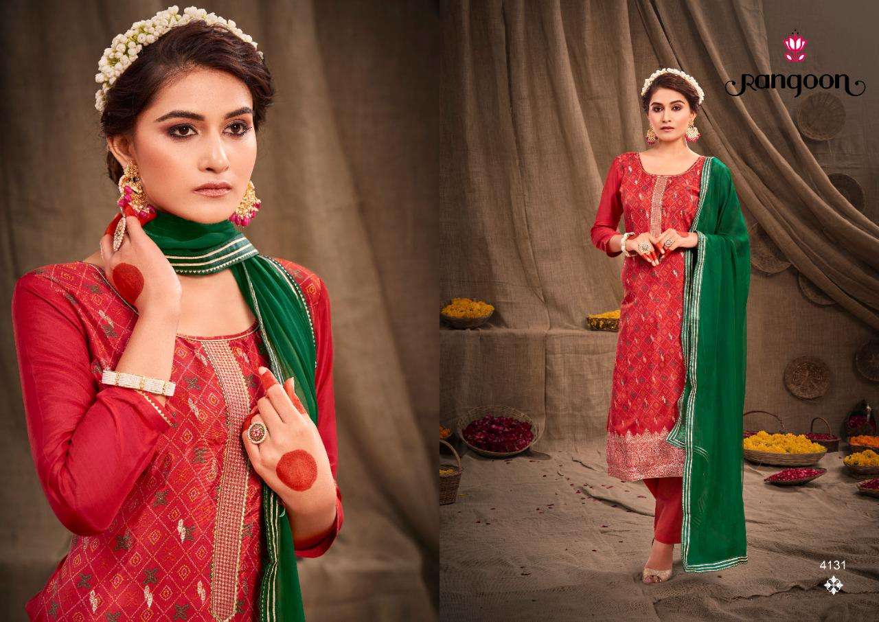 Rangoon Aachal Catalog Muslin Jacquard Designer Dress Materials Wholesale