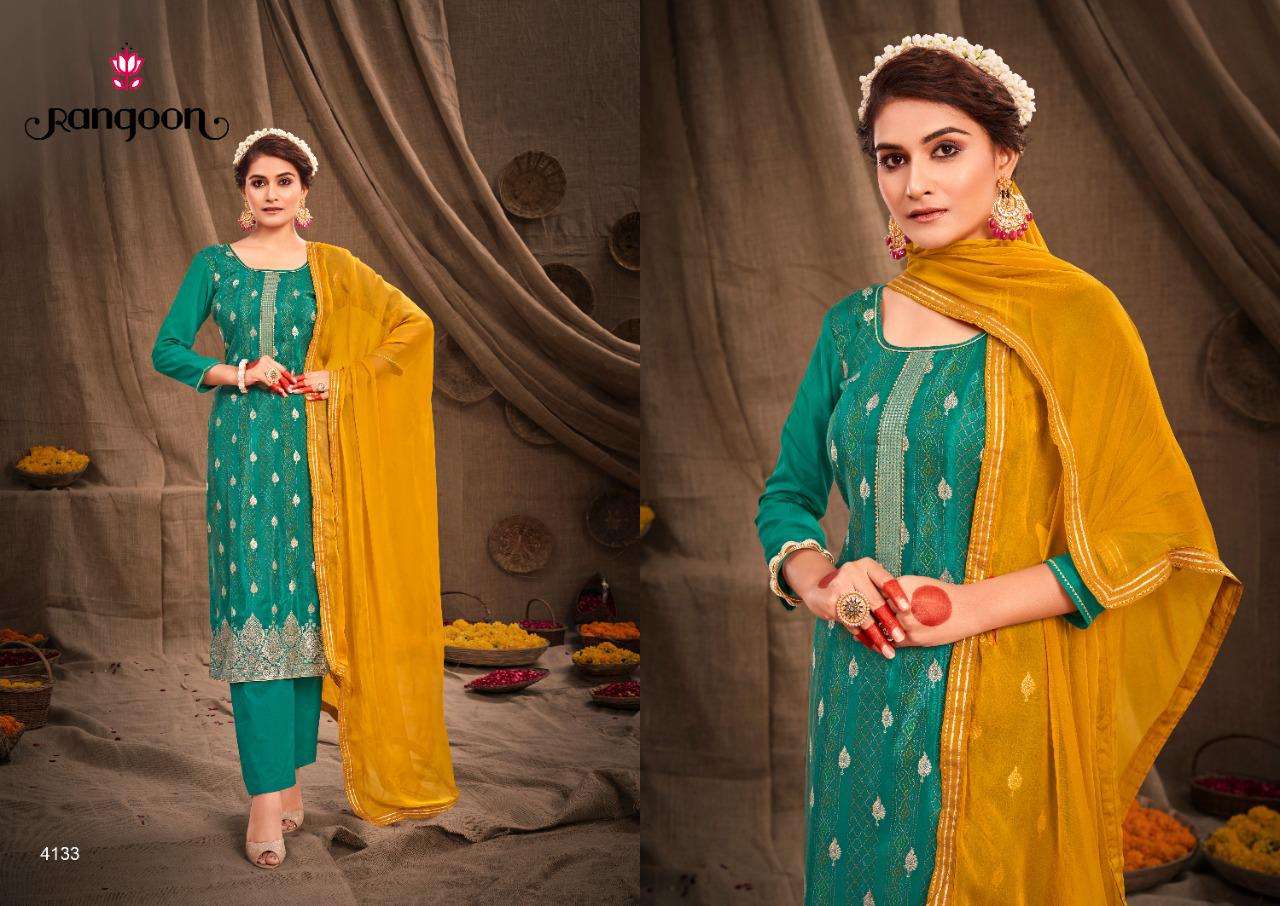 Rangoon Aachal Catalog Muslin Jacquard Designer Dress Materials Wholesale