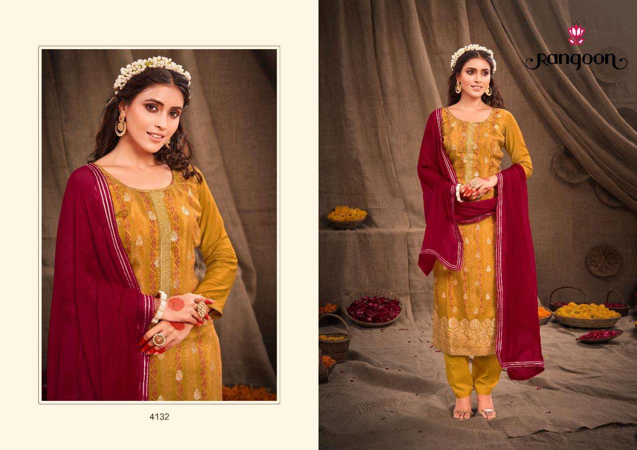 Rangoon Aachal Catalog Muslin Jacquard Designer Dress Materials Wholesale