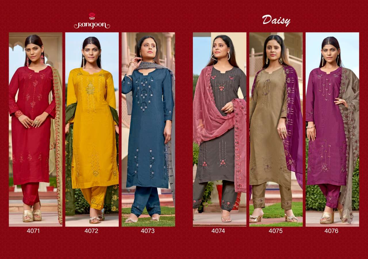 Rangoon Daisy Catalog Exclusive Trending Wear Ready Made Dress Materials Wholesale