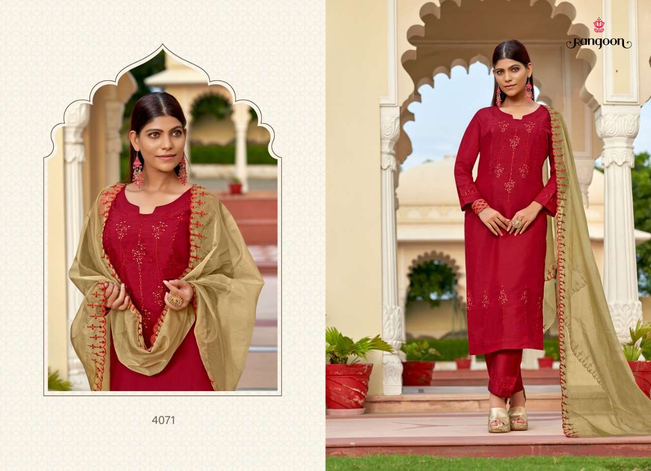 Rangoon Daisy Catalog Exclusive Trending Wear Ready Made Dress Materials Wholesale
