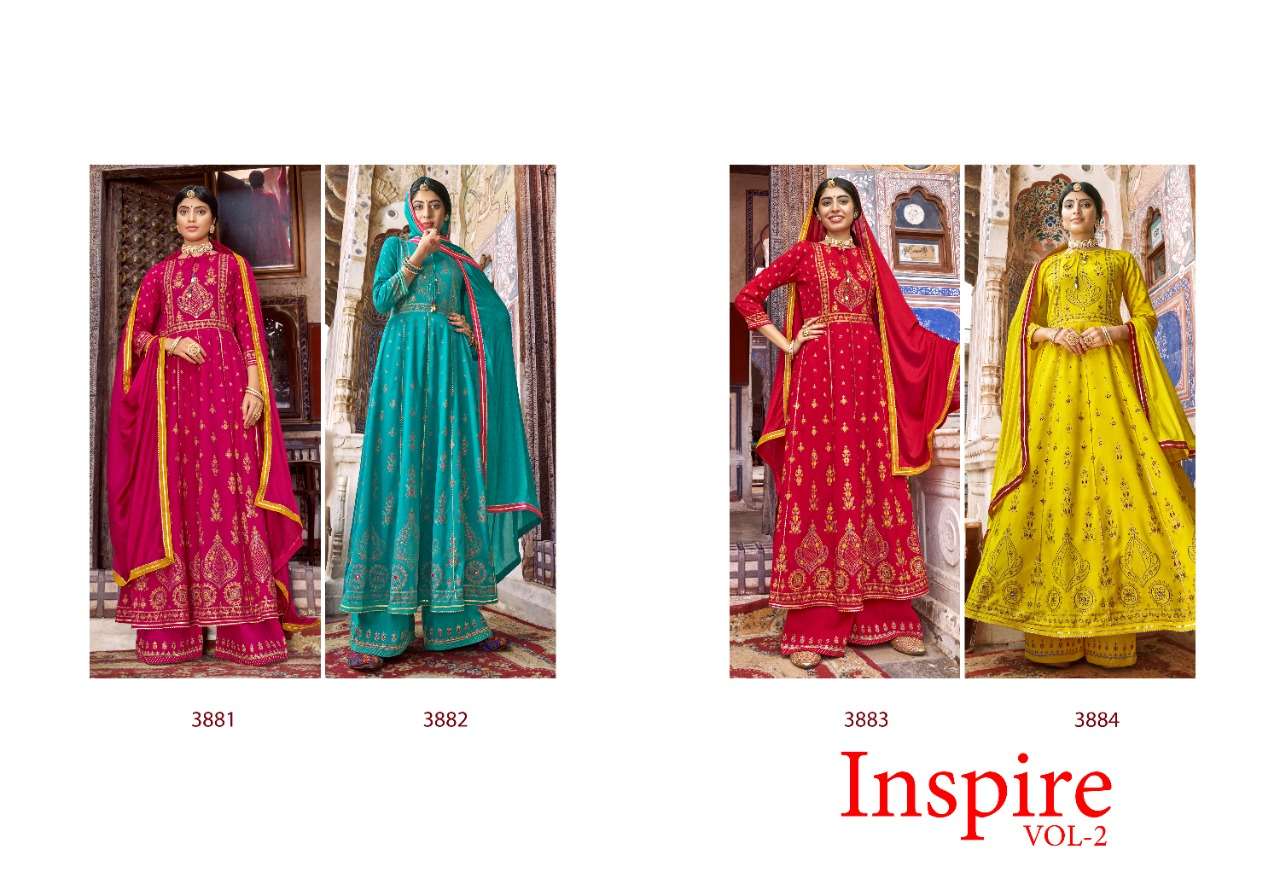 Rangoon Inspire Vol 2 Catalog Exclusive Wear Ready Made Top Bottom Dupatta Wholesale