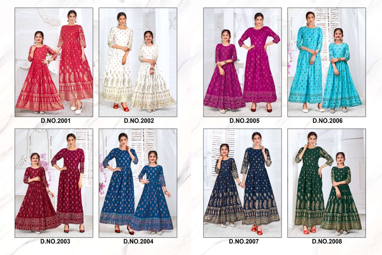 Rnx Maa Beti Vol 2 Catalog Combo Of Gown Style Anarkali Kurtis Wholesale