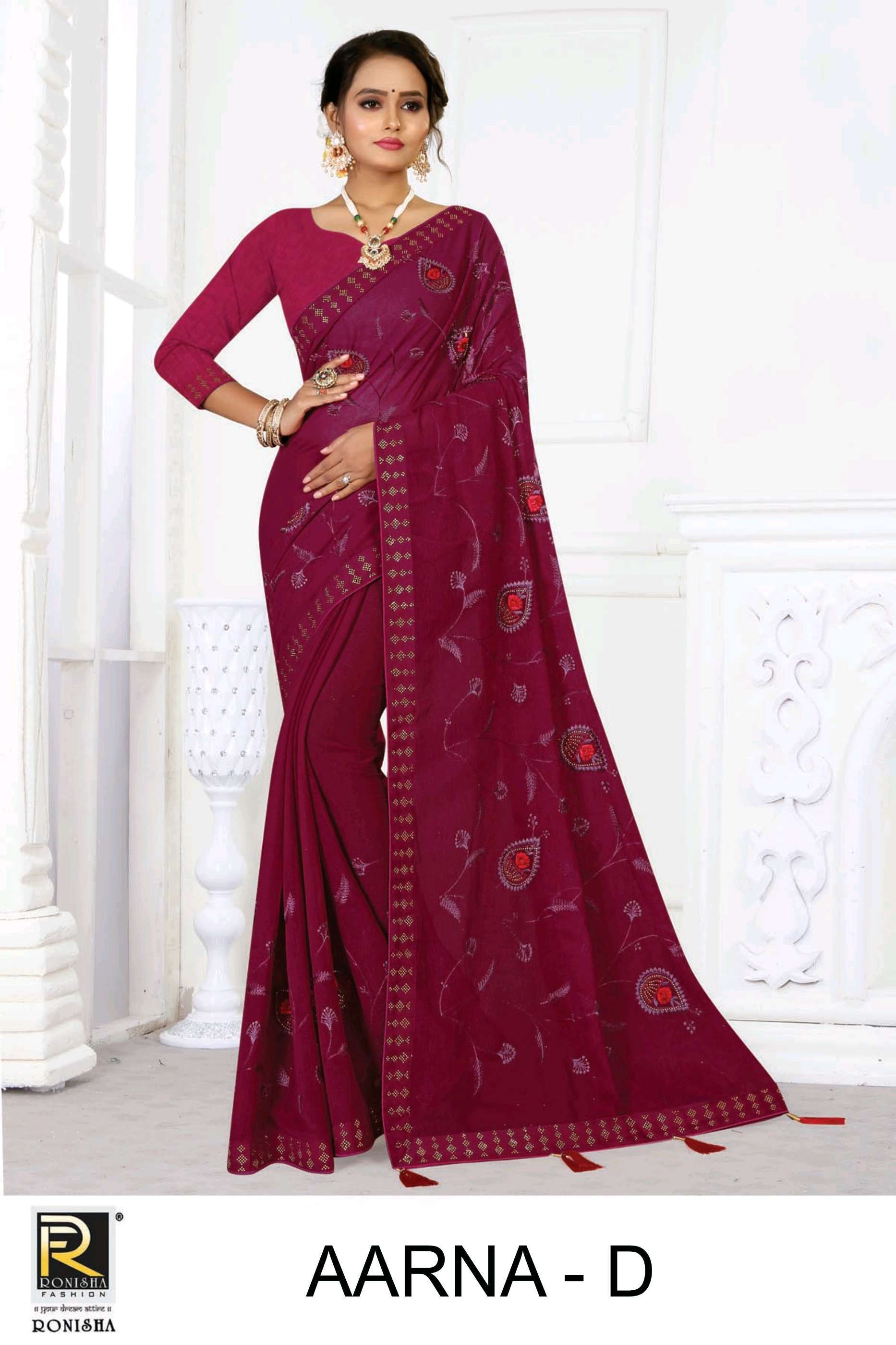 Ronisha Aarna Catalog Shimmer Silk Designer Sarees Wholesale