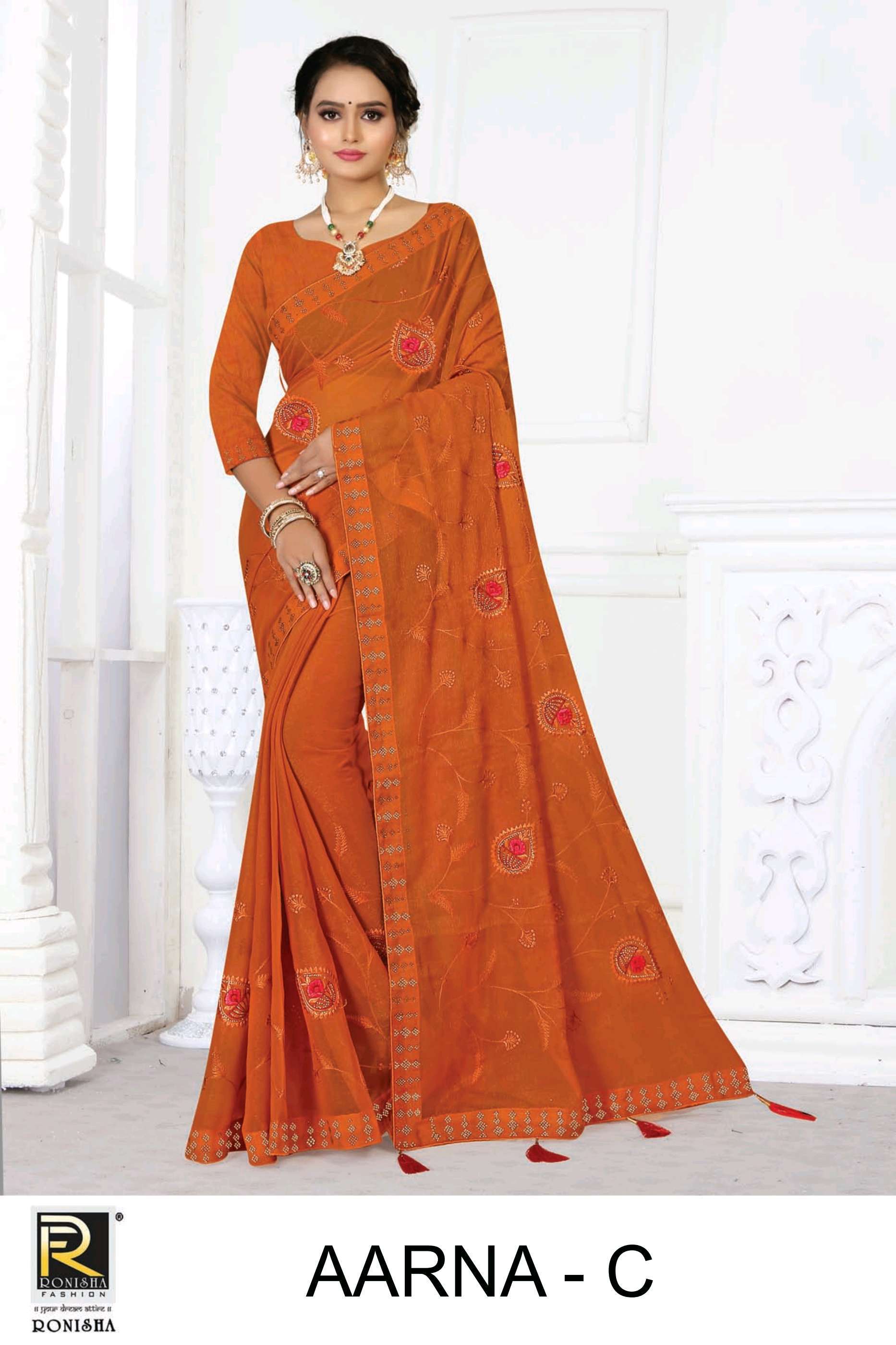 Ronisha Aarna Catalog Shimmer Silk Designer Sarees Wholesale