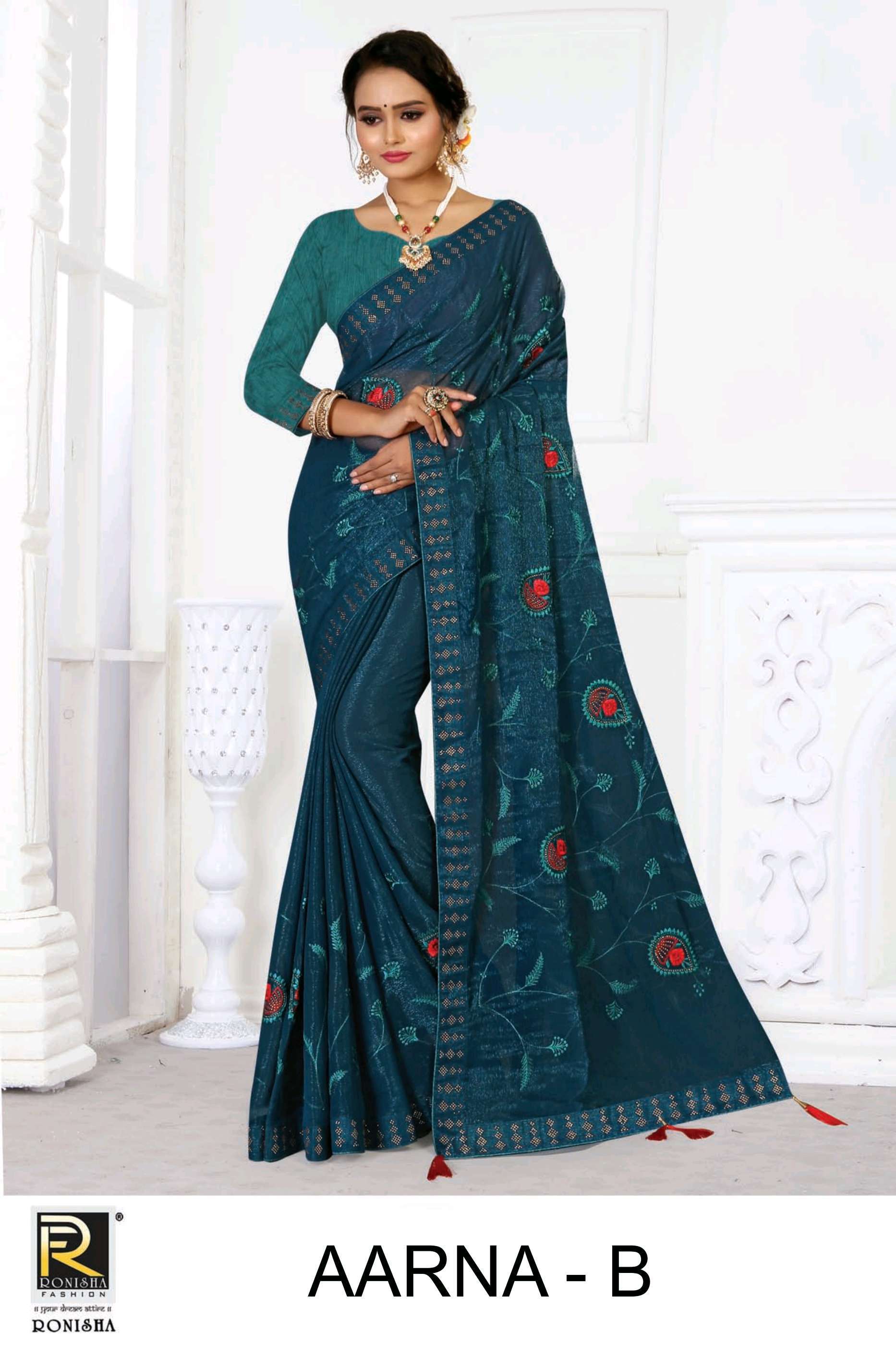 Ronisha Aarna Catalog Shimmer Silk Designer Sarees Wholesale