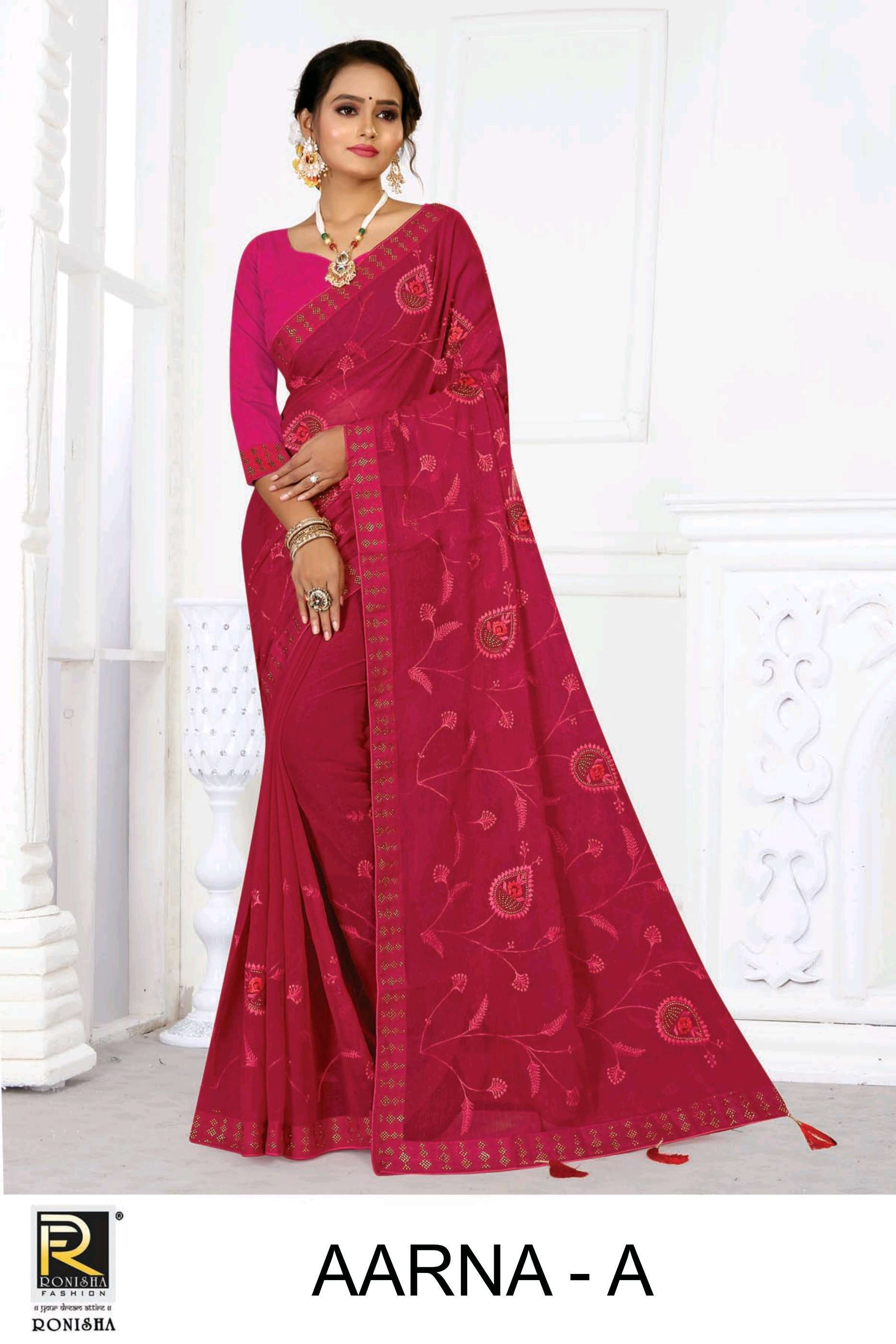Ronisha Aarna Catalog Shimmer Silk Designer Sarees Wholesale