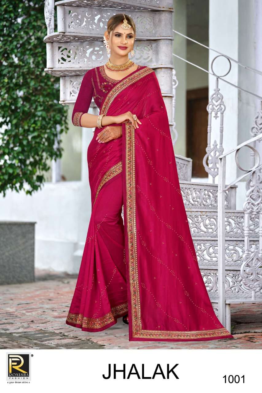 Ronisha Jhalak Catalog Festive Wear Vichitra Silk Sarees Wholesale