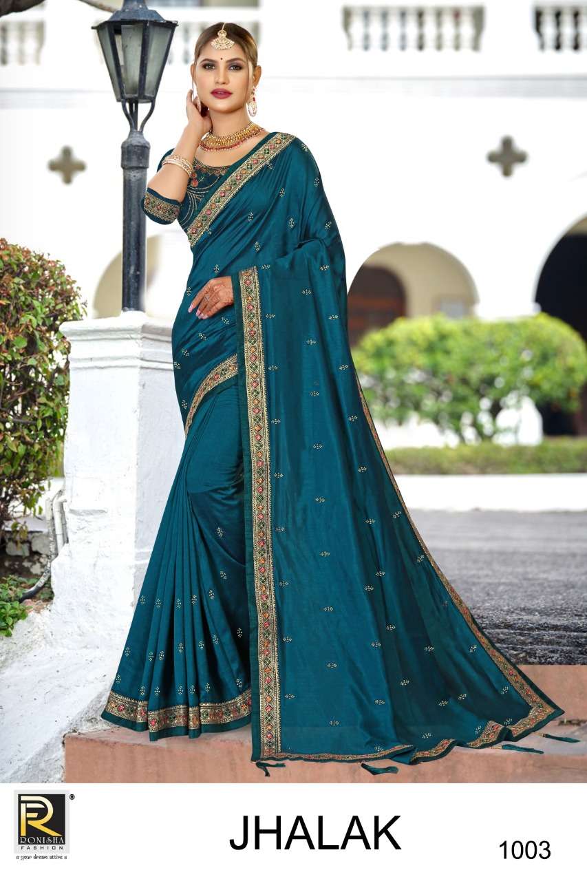 Ronisha Jhalak Catalog Festive Wear Vichitra Silk Sarees Wholesale