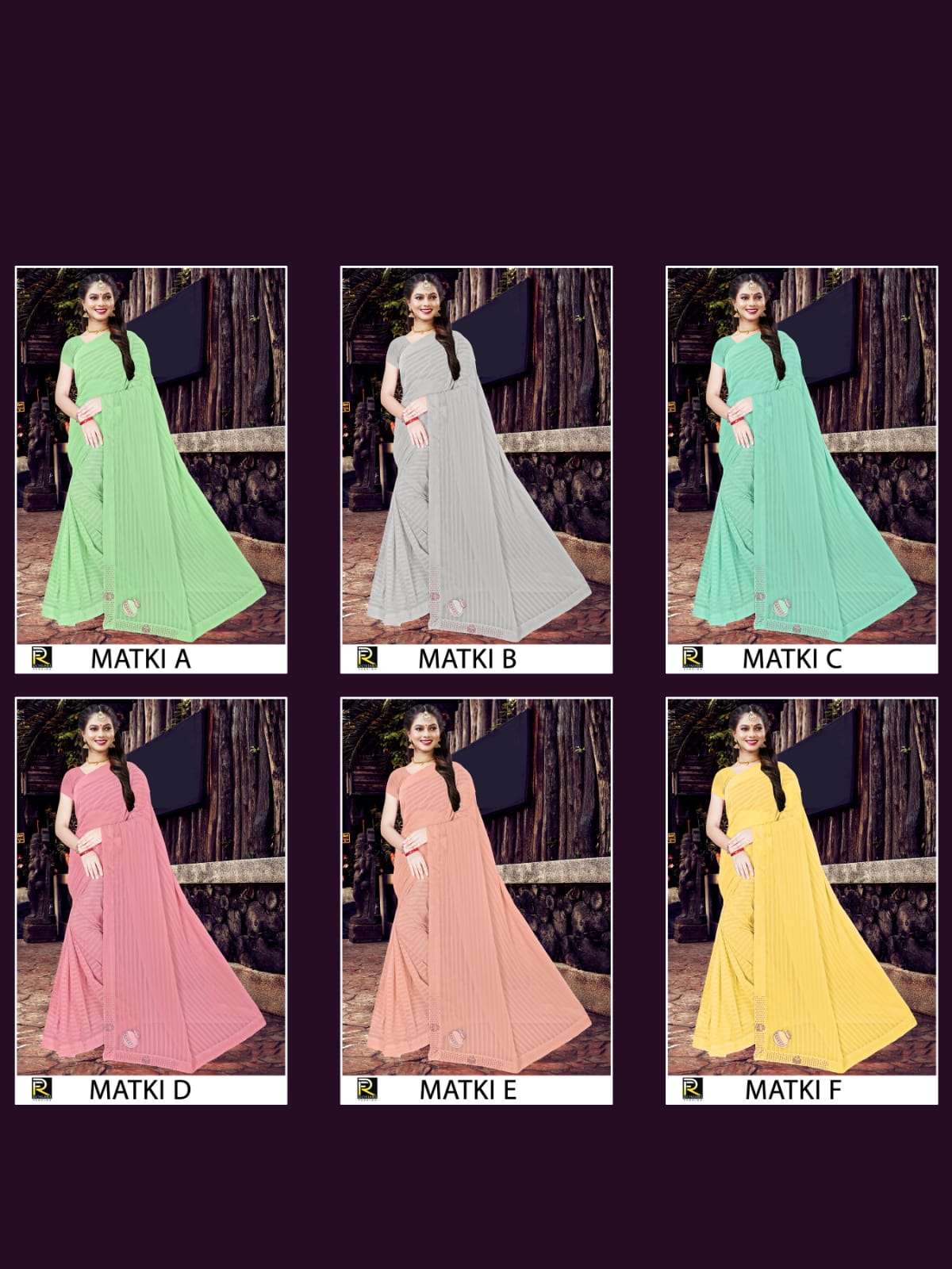 Ronisha Matki Catalog Georgette Pattern Daily Wear Sarees Wholesale