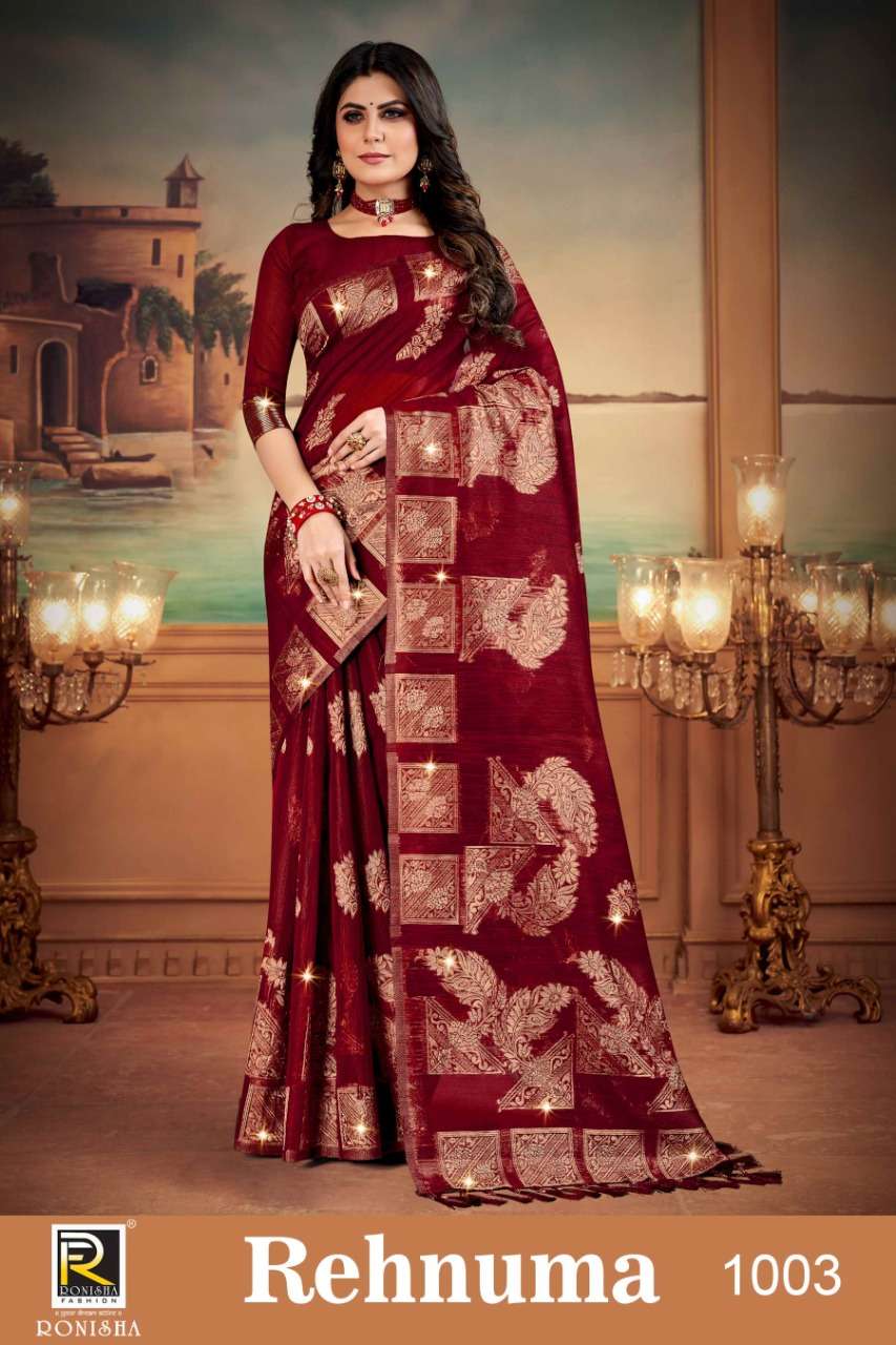Ronisha Rehnuma Catalog Linen Cotton Silk Designer Sarees Wholesale