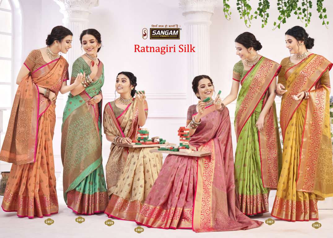 Sangam Ratnagiri Silk Catalog Exclusive Wear Cotton Sarees Wholesale
