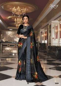 Saroj Dolly Catalog Casual Wear Printed Wear Satin Sarees