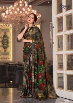 Saroj Dolly Catalog Casual Wear Printed Wear Satin Sarees