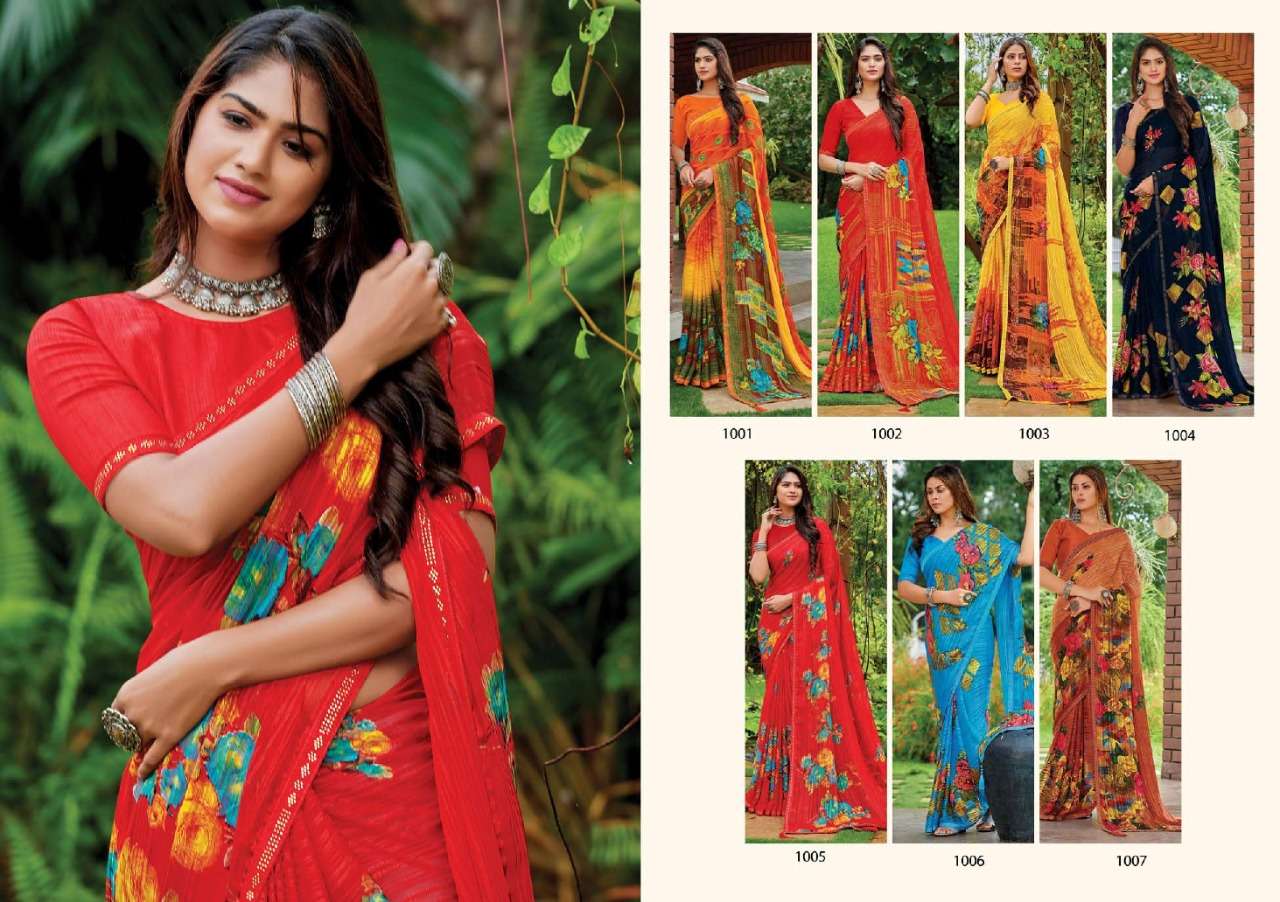 Saroj Instagram Catalog Georgette Wear Designer Sarees