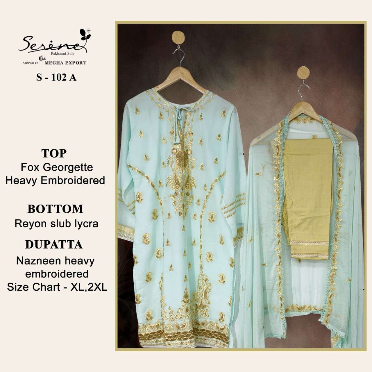 Serene S-102 Catalog Georgette Wear Ready Made Pakistani Salwar Suits