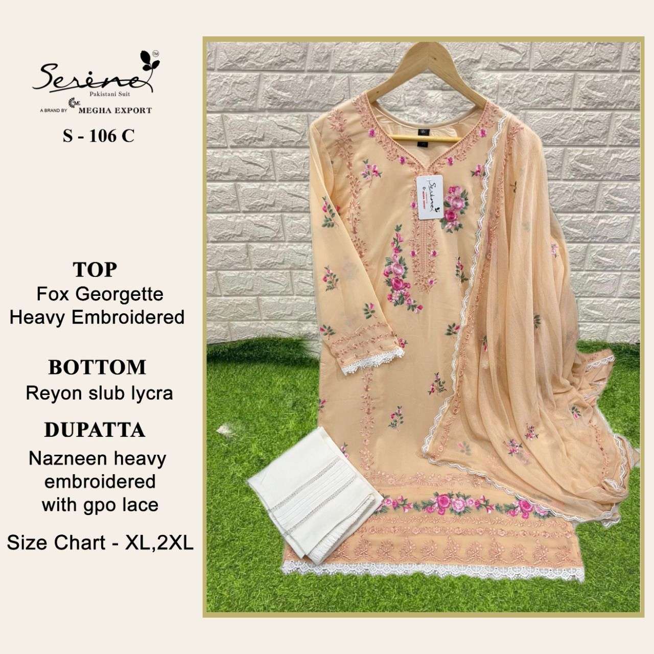 Serene S-106 Catalog Georgette Wear Ready Made Pakistani Salwar Suits