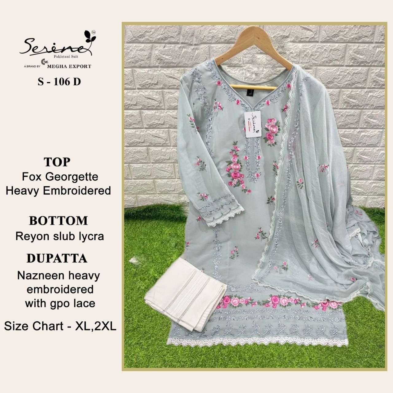 Serene S-106 Catalog Georgette Wear Ready Made Pakistani Salwar Suits