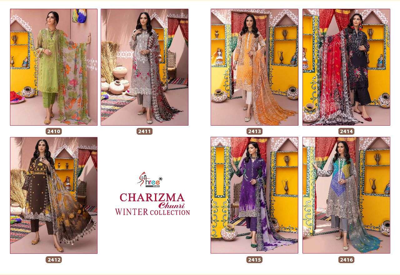 Shree Charizma Chunri Winter Collection Catalog Pashmina Pakistani Salwar Suits Wholesale