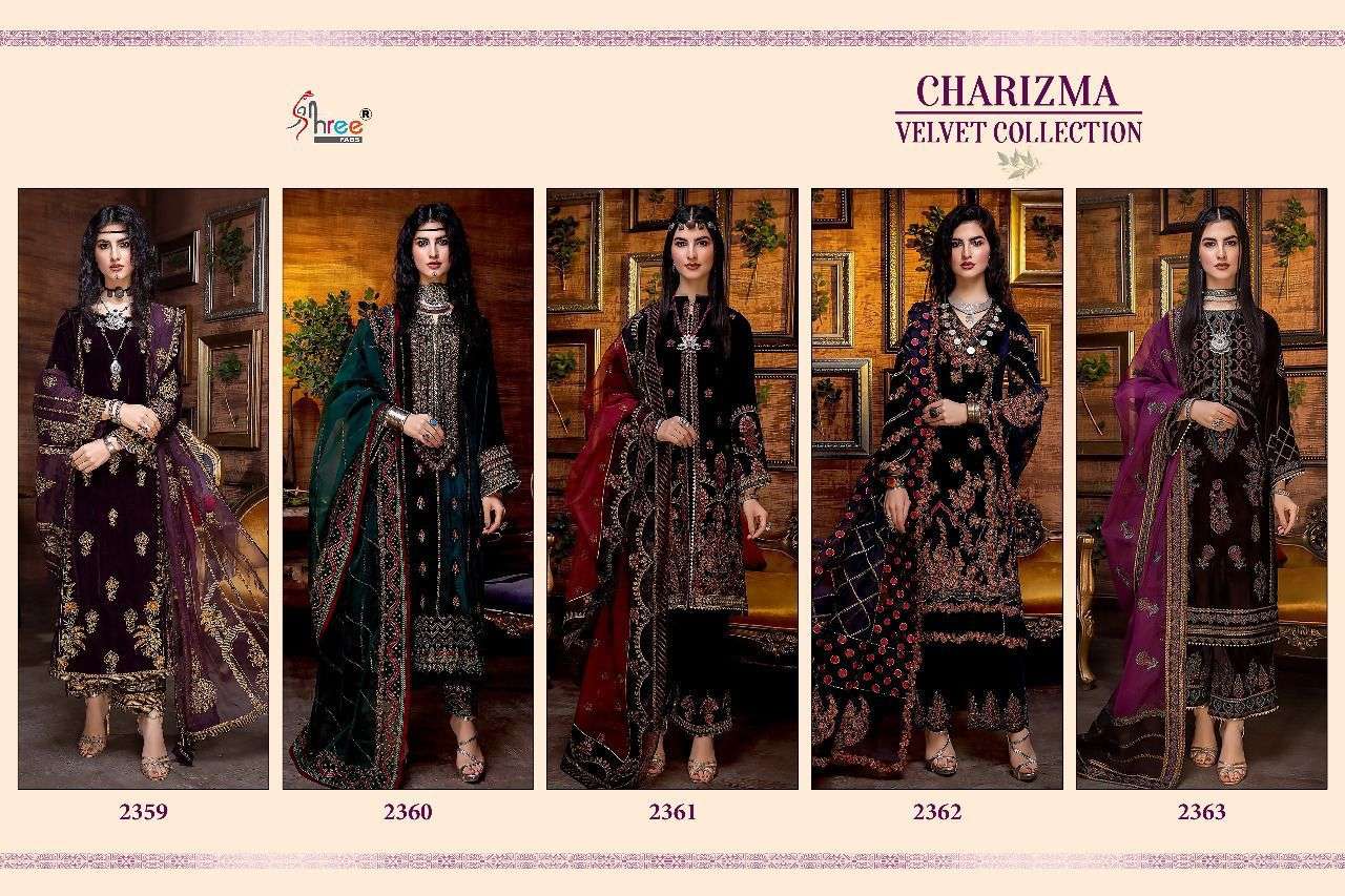 Shree Charizma Velvet Collection Catalog Pakistani Salwar Suits Wholesale
