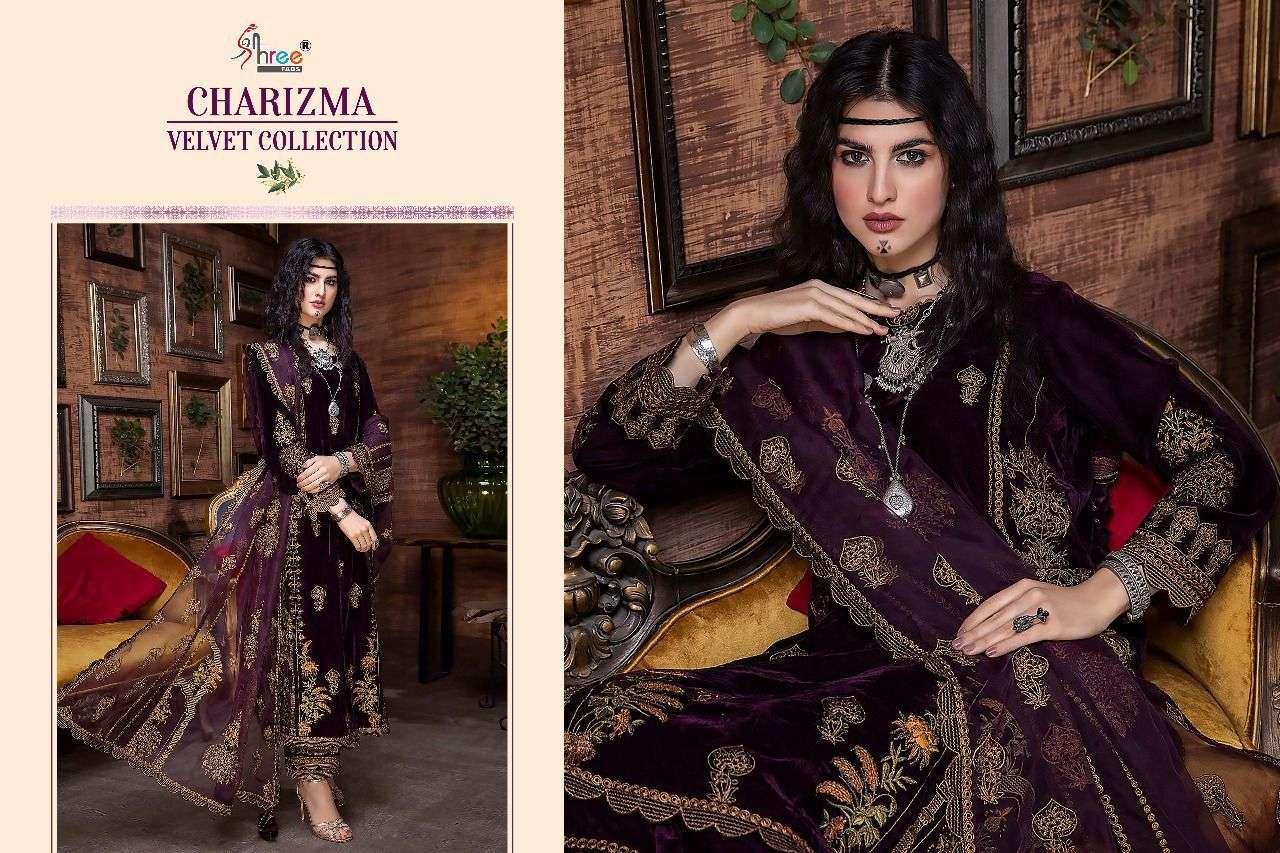 Shree Charizma Velvet Collection Catalog Pakistani Salwar Suits Wholesale