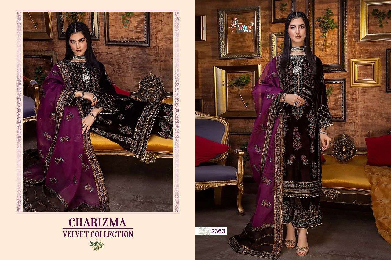 Shree Charizma Velvet Collection Catalog Pakistani Salwar Suits Wholesale