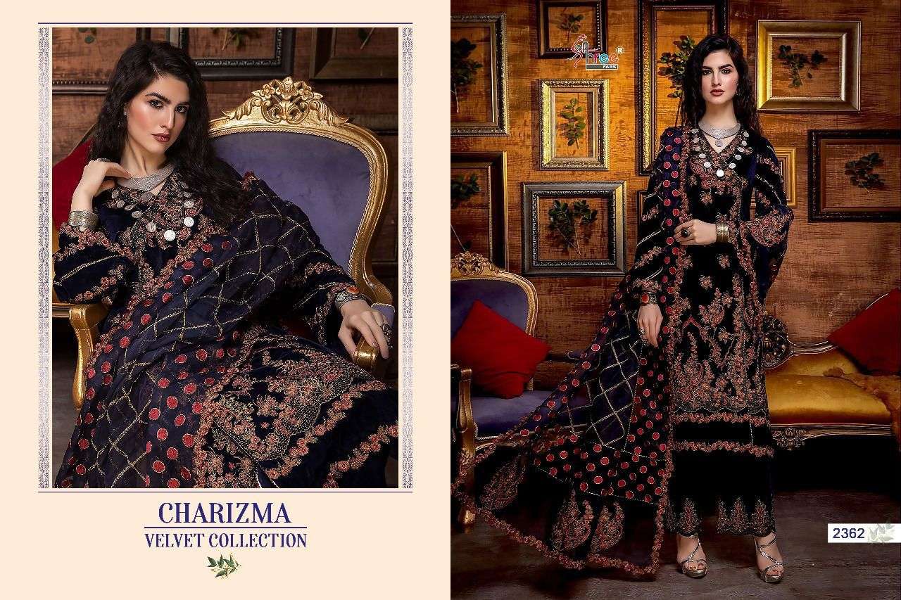 Shree Charizma Velvet Collection Catalog Pakistani Salwar Suits Wholesale