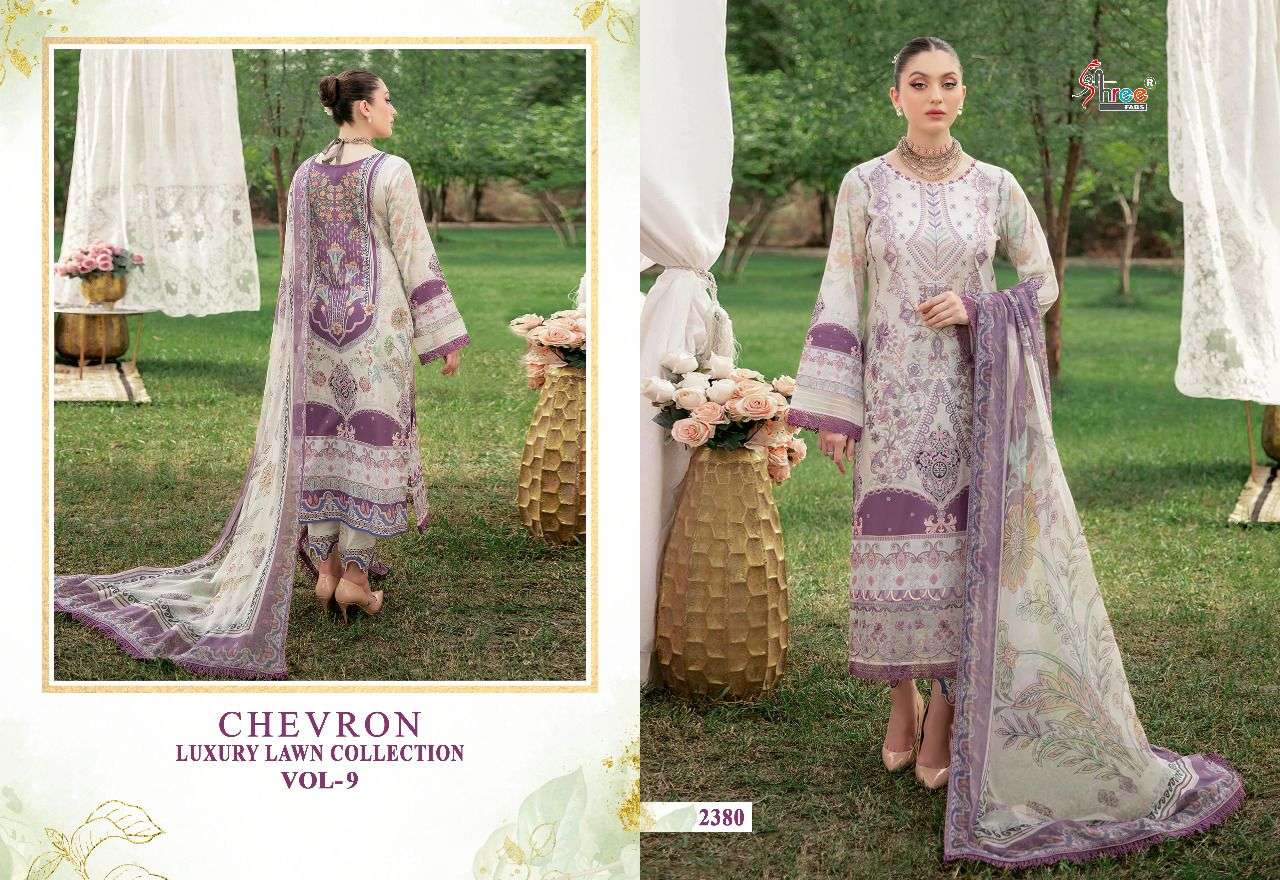 Shree Chevron Luxury Lawn Collection Vol 9 Catalog Pakistani Salwar Suits Wholesale