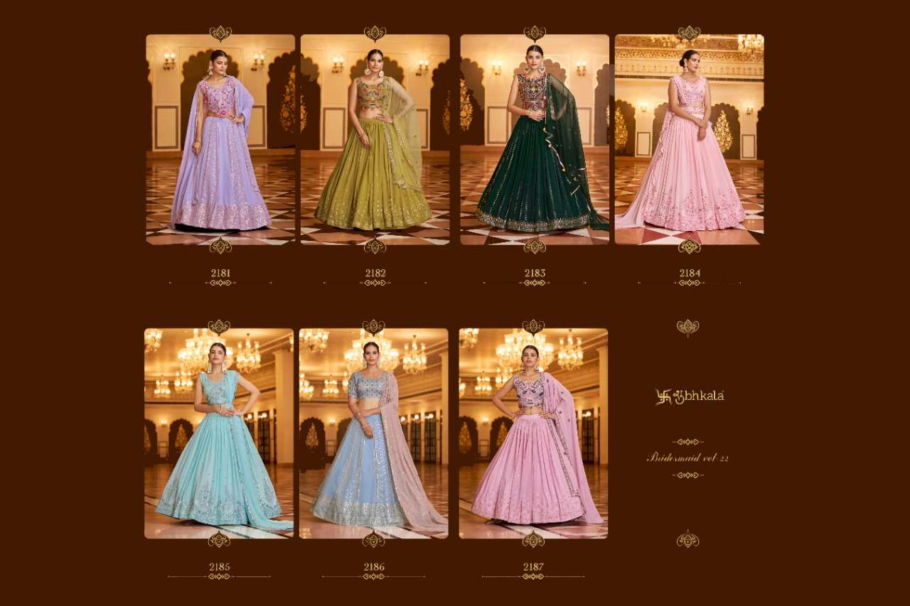Shubhkala Bridesmaid Vol 22 Catalog Exclusive Embroidered Lehenga Choli For Women