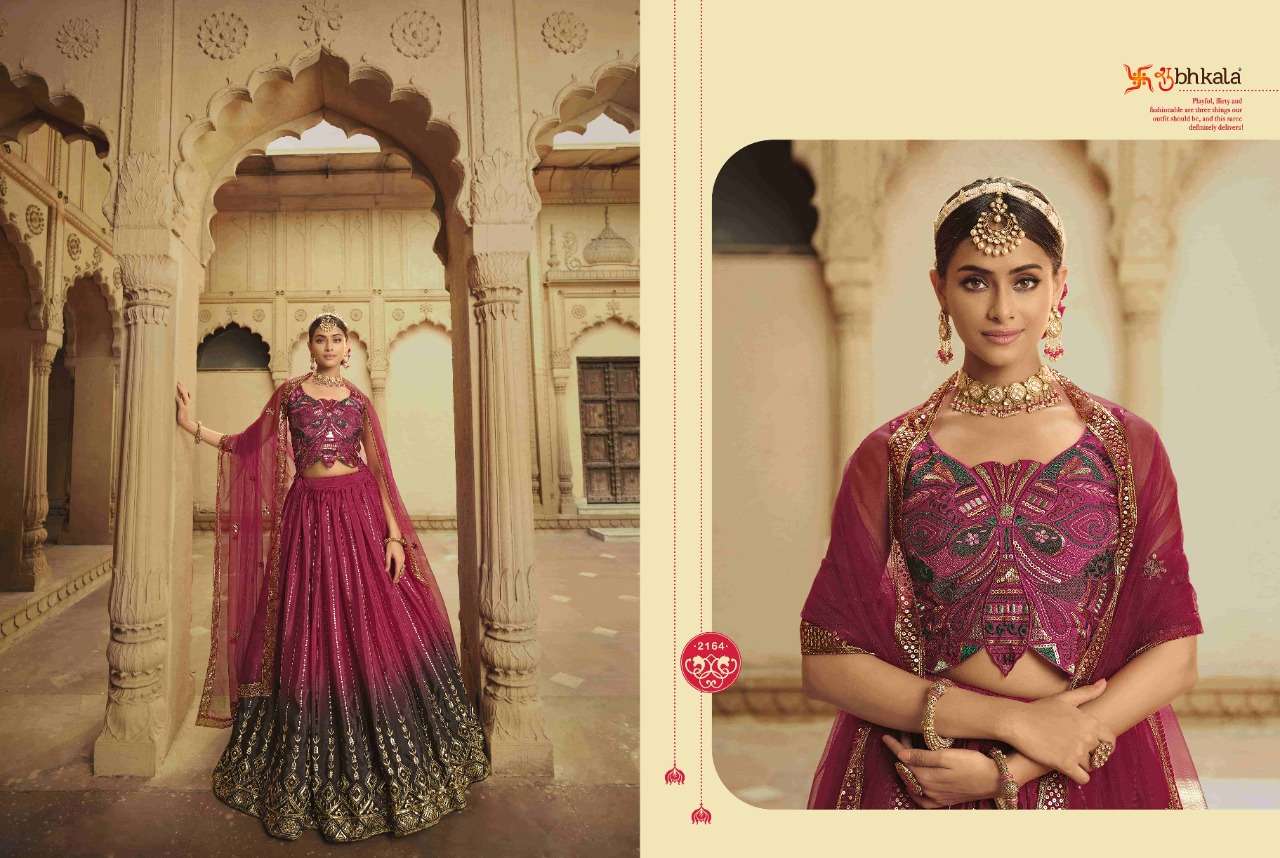 Shubhkala Deep Pink To Purple Multi Color Exclusive Wear Wholesale Bridal Lehenga Choli